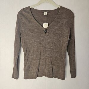 SIGRID OLSON Brown Sweater NWT Sz Small Petite Stretch Soft Long Sleeve